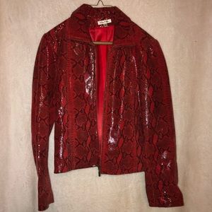 Red leather jacket
